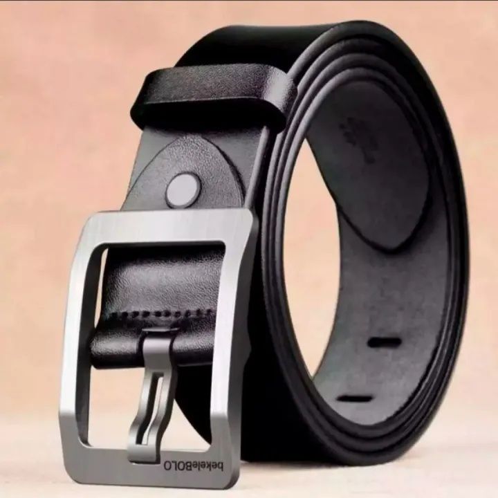 High quality Artificial Leather belt for men | Random Inside Color | Black Body Color
