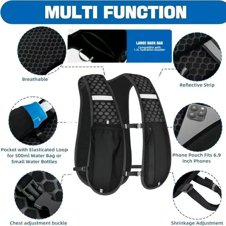 Running%20Vest%20for%20Women%20Men,%20Adjustable%20Chest%20Strap%20Running%20Hydration%20Vest%20Lightweight%20Reflective%20Hydration%20Backpack%20for%20Marathon%20-%20Image%203