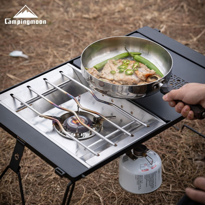 CAMPINGMOON CK-25PG Stainless Steel Korean Style Furnace Plate Frame Camping Sinking Windproof IGT One Unit Furnace Plate