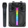 GTS 2066 Wireless Portable Bluetooth Speaker With Led Light Support Mic,FM,AUX,USB,TF Card [With Wireless Mic]. 