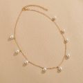 Neck Chain For Girls, Pretty Pearl Gold Chain, White Pearl Necklace For Girls, Stylish Necklace For Girls , Elegant Pearl Chain For Girls. 