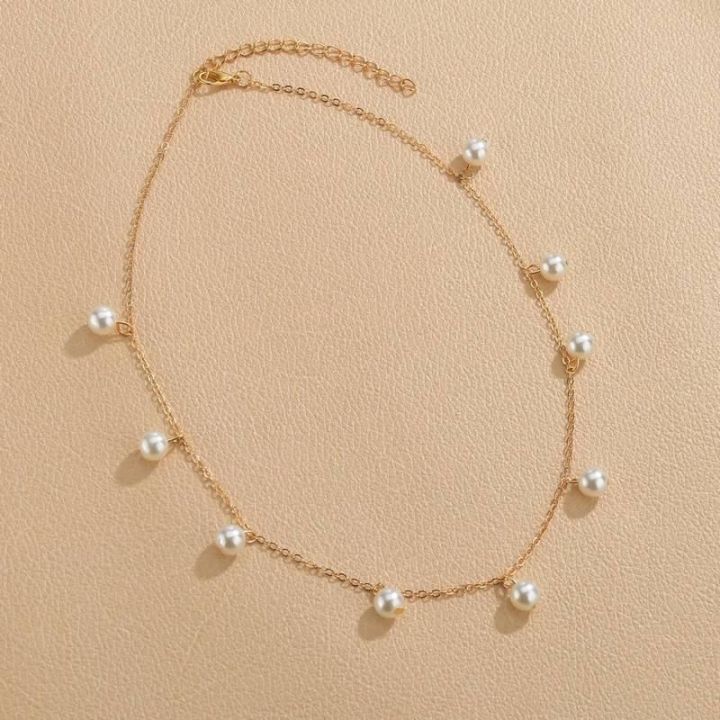 Neck Chain For Girls, Pretty Pearl Gold Chain, White Pearl Necklace For Girls, Stylish Necklace For Girls , Elegant Pearl Chain For Girls