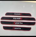 Door Sill Plate Protectors Guards Sill Scuff Cover Panel Step Protector (Sports, Black & Red, Pack of 4). 