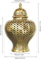 Decorative Jar Ginger Jar Vase Decor Vintage Ginger Jar with Lid Carved Lattice Decorative Temple Jar Stunning Home Decor Intricate Ginger Jars Storage Jar. 