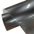 Premium Black Silver 2D Gloss Carbon Fiber Vinyl Wrap Roll Self Adhesive Decal Automotive Car Wrapping Foil with Air Free Bubble. 