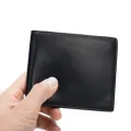 Soft Genuine Leather Wallet Men's Cow Leather Wallets Man Small card holder Wallets Balck Short Purse for Male. 