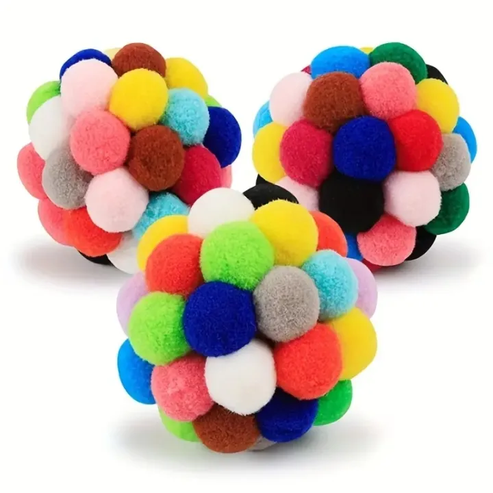 1/3PCS%20Cat%20Toys%20Cat%20Plush%20Ball%20Toy%20Pet%20Elastic%20Bell%20Ball%20Self%20Hi%20Ball%20Playing%20Cat%20Colorful%20Woolen%20Ball%20-%20Image%203