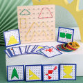 Wooden Geometry Puzzle Nail Board Graphics Geometric Creative Math Montessori Toy for for Children's Early Education. 
