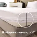 Waterproof Fitted Sheet Bedding Cover Bed Cloth Solid Color Mattress Cover Bed Protector Cover For Bedroom Guest Room. 