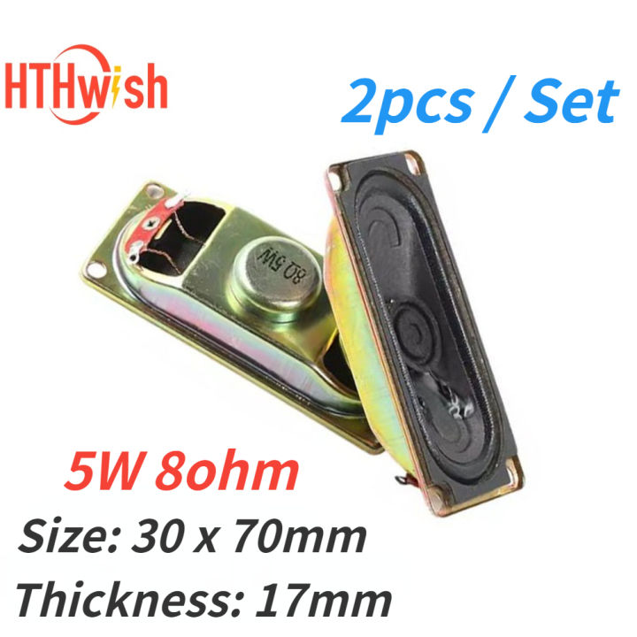 2pcs/Set 5W 8R Speaker Thickness17MM LCD Monitor/TV 3070 8 ohm 5 Watt 30*70MM 3 x 7cm Loudspeaker Rectangular