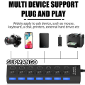 USB HUB USB Switch Hub 2.0 Adapter High Speed Multi 7 Ports Hub USB On Off Portable Splitter For Computer Laptop. 