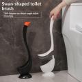 【Nice】Cute Toilet Brush With Long Handle Swan Shape Toilet Holders Bathroom Accessories Plastic Toilet Plunger Cleaning Tool.