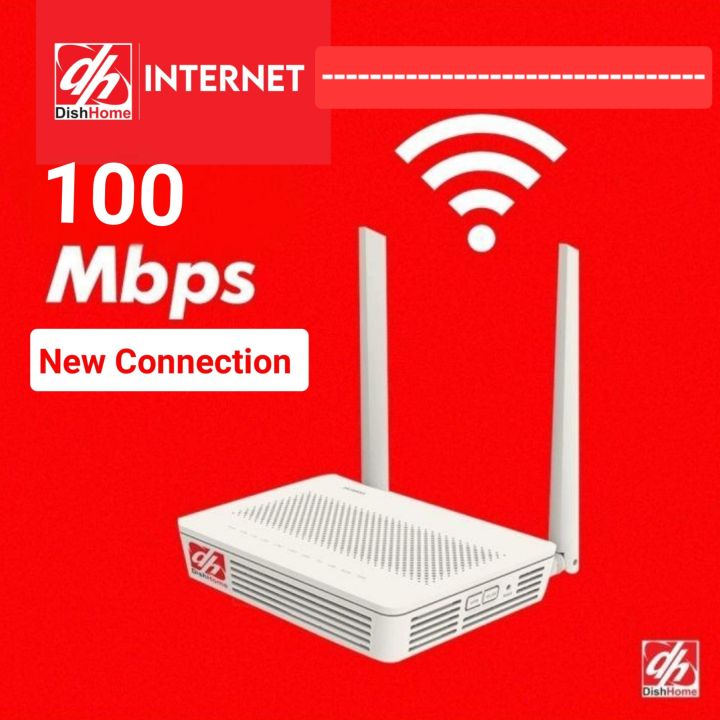Dishhome Fibernet 100 Mbps Internet Package New Wifi Connection - 1 Year