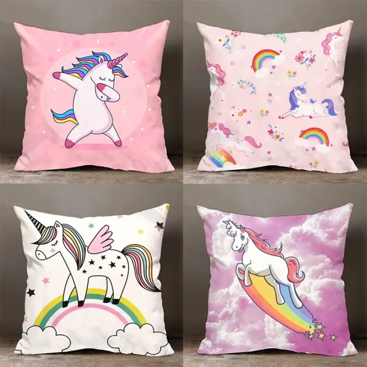 Rainbow Unicorn Decorative Pillowcase Living Room Office Ornaments Home Pillowcase