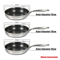 Stainless Steel Frying Pan Nonstick Wok Pan Cooking Steak Pot Skillet Saucepan Induction Gas Stove Universal Kitchen Cookware. 