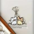 NEW 1pair Cute Cat Keychain Pendant, Matching Couple Backpack Keychain. 