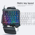 Mini One-Hand Mechanical Keyboard Gaming Keyboard 35 Keys Colorful Backlit Game Keyboard G92 Black. 