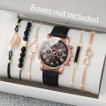 Surprise  Watch Set Blind Box- 6PCS Fashion Women Watches Bracelets Set Casual Leather Band Wristwatches（Without Box）. 
