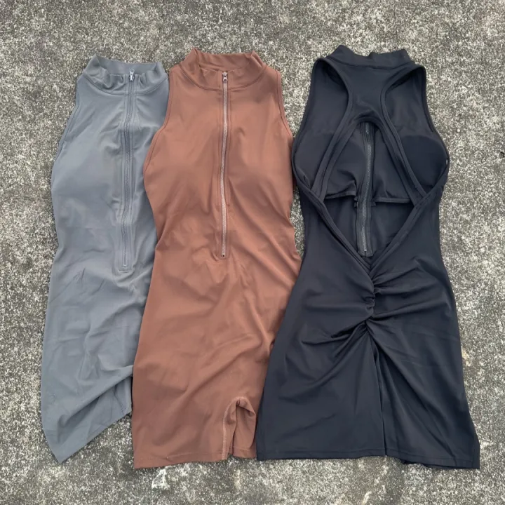 Women%20Tight%20Scrunch%20Back%20Waist%20Fold%20Playsuits%20Yoga%20Jumpsuit%20Short%20Set%20Zipper%20Gym%20Sportswear%20Fitness%20One%20Piece%20Sport%20Suit%20Workout%20-%20Image%202