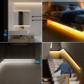 24V COB LED Strip Light with PIR Motion Sensor Movable Disassemble Switch Rechargeable RF Reciever Bed Hallway Stair Night Lamp. 