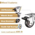 Caster Wheels 1/2 inch, Heavy Duty Furniture Casters Set of 4, Castors No Noise,Designed for Desk,TV Stand,Coffee Table.