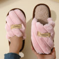 Winter Warm Plush Women Slippers Non Slip Soft Shoes Comfort Flat Heel Indoor Bedroom Couple's Slippers for Home Shoes.