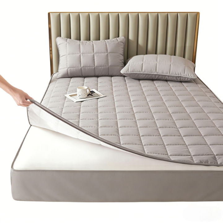 6%20Sides%20Full%20Wrap%20Zipper%20Waterproof%20Quilted%20Microfiber%20Anti-mite%20Antibacterial%20Queen%20Mattress%20Protector%20Breathable%20Bed%20Cover%20-%20Image%203
