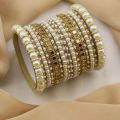 Jewellery for girls , bangles for girls , Stylish Pearl Kundan Bangle Set For Women and Girls. 