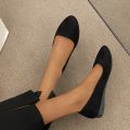 Fashion new coat Solid color large light mouth women's suede comfortable flat shoes women's Zapatos De Mujer. 