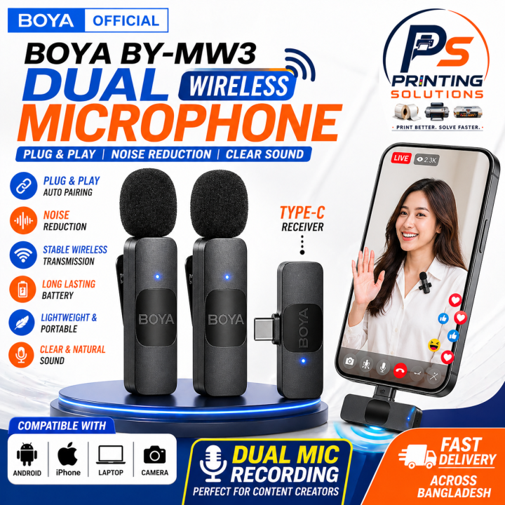 BOYA%20BY-MW3%20Dual%20Wireless%20Microphone%20Type-C%20Lavalier%20Mic%20for%20Android%20Phone%20%7C%20Plug%20&%20Play%20Noise%20Reduction%20Recording%20Mic%20for%20Live%20Streaming,%20Vlog,%20Interview,%20Podcast,%20YouTube,%20Facebook%20Live%20-%20Image%203