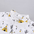 2PCS Baby Set Summer Fashion Triangle Random Print Standing Neck Shirt Short Sleeve Shorts Set. 