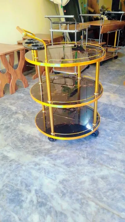 Tea%20Trolley%20circular%20shape%20golden%20color%20three%20shelf%20-%20Image%202