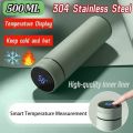 Smart LED Water Bottle with Temperature Display - Stainless Steel digital touch thermos flask, mug, cup, vacuum flask, hot cold water bottle, insulated travel mug, portable tea coffee flask, leak proof steel bottle for home office, travel, outdoor hiking.