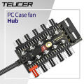 TEUCER PC Cooler Fan HUB 1 to 10 12V 4 Pin PWM Splitter Extension Supply Socket Concentrator.