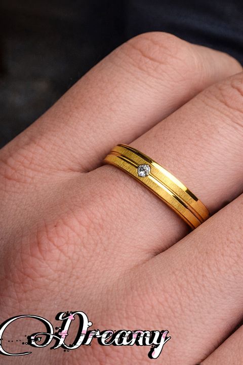 Stainless Steel Golden coloured trendy design finger ring