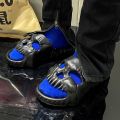 Halloween Skull Relief Design Men Slippers Couple Outdoor Fun Slides Thick Bottom of Beach Non-slip Casual Women Sandals.