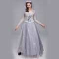 2025 Halloween Terror Costume Grey Skeleton Ghost Wedding Dress Cosplay Clothes Corpse Bride Dress Mesh Party Dress Supplies. 