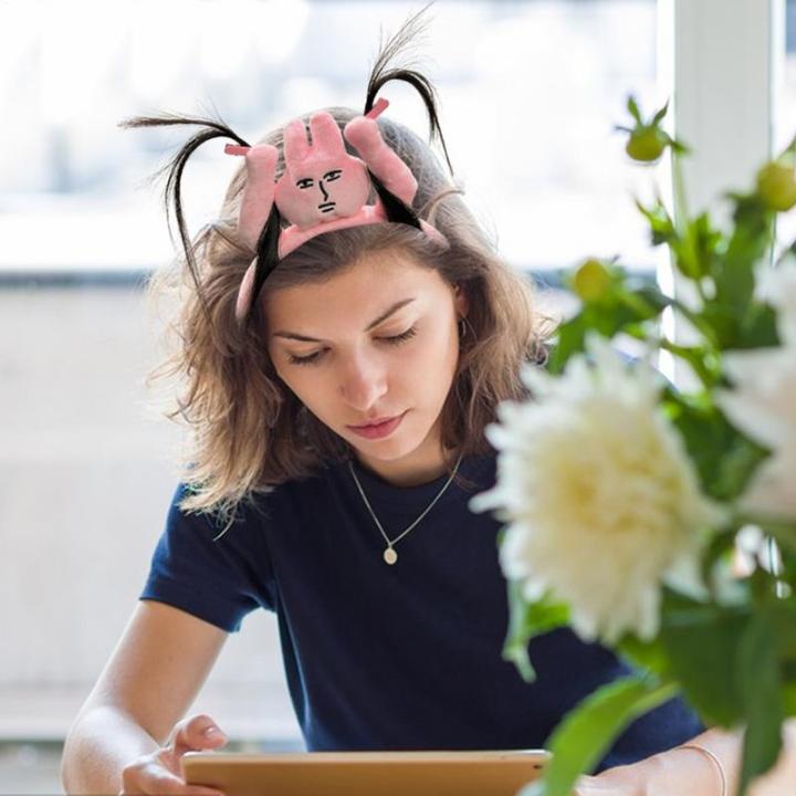 Funny%20Headband%20New%20Pink%20Bunny%20Hair%20Band%20Quirky%20Fun%20Plush%20Headband%20Grip%20Bangs%20Cute%20Photo%20Decoration%20Hair%20Bands%20Headdress%20-%20Image%203