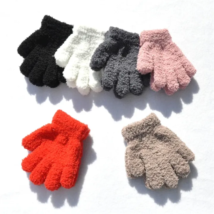 New%201-4Y%20Kids%20Gloves%20Winter%20Baby%20Plush%20Coral%20Gloves%20Toddler%20Full%20Fingers%20Cute%20Mittens%20Warm%20Windproof%20Glove%20For%20Boys%20Girls%20-%20Image%202
