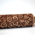 Arjmide 35X4.5CM European Retro Flower Window Grilles Deep Engraved Wooden Embossed Cookies Rolling Pin for Baking 3D Mold ZM006. 
