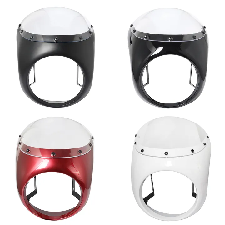 Motorcycle%20Red/White%20Front%20Headlight%20Fairing%20Windshield%20For%20Cafe%20Racer%20Honda%20Universal%207inch/16.5~18cm%20Retro%20Headlamp%20Windscreen%20-%20Image%206