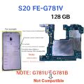 Fully Tested For Samsung Galaxy S20 FE 4G G780F Motherboard Unlocked S20FE 5G G781U G781B Logic Board with Full Chips MainBoard. 