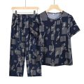 Casual Ice Silk Suit Loose Large Size Suit Short-sleeved Top Loose Two-piece Suit Plus Size Summer Outfits Pijamas Feminino. 