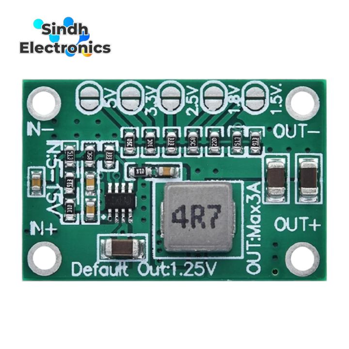 DC-DC Step Down Module 12V to 1.5V, 1.8V, 2.5V, 3.3V And 5V Voltage Converter Module
