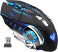 Wireless Mouse with Nano Receiver for PC, Laptop, Computer, Desktop 2400 DPI SILENT CLICK RGB rechargeable wireless mouse. 
