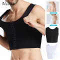 Men Body Shaper Slimming Chest Push Up Corset Compression Waist Trainer Building Sleeveless Vest Correct Posture Hooks Vest. 