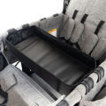 Double Sided Stroller Tray for Snacks & Activities Featuring Faux Leather Side for Eating, Polyester Side for Activities. 