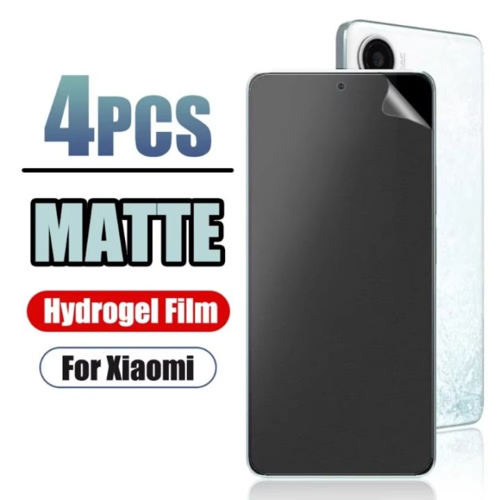 4Pcs Matte Hydrogel Film For POCO F5 X7 X6 X5 X3 Pro F4 GT M3 For Xiaomi 14 Ultra 13T 12T Pro 14 13 12 Screen Protector No Glass