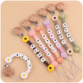 Daisy Flower Pacifier Clips Nipple Dummy Chain Holder Newborn Soother Chains Infant Feeding Soother Teething Toy Chew .