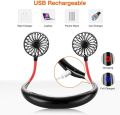 Portable Neck Fan comes with USB Rechargeable, Hands-Free Bladeless Mini Fan with 3 Speeds Mode, 48 Air Outlets, Portable Wearable Design for Travel, Sports, and Office Use (Black). 